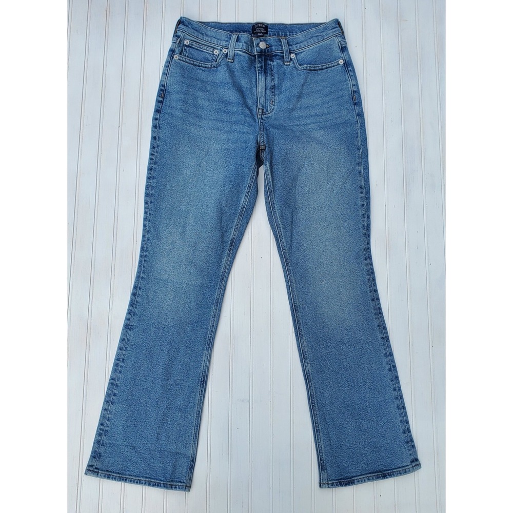 J.Crew Mid-Rise Flare Crop Jeans Womens 27T Blue Stretch Denim Tall 27 T